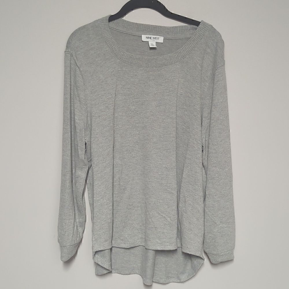 Nine West Gray Long Sleeve Blouse